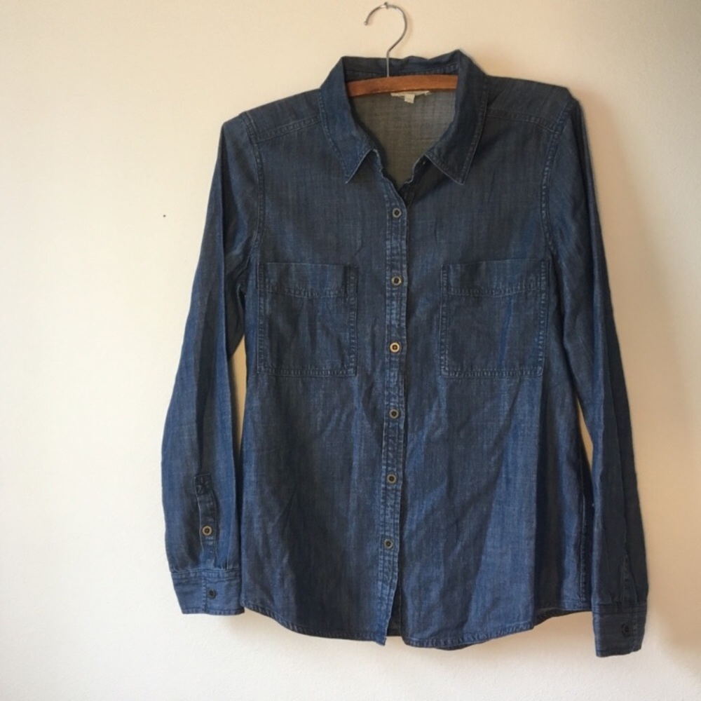 Eileen Fisher Chambray Button Down Shirt